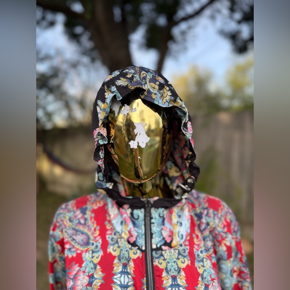 Johnny Was Reversible Hooded Poncho Jacket Paisley Boho Zip Up Cape Sz large - Picture 4 of 14